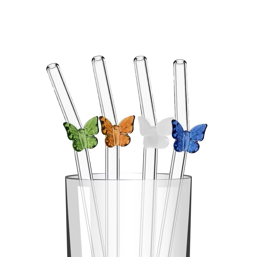 4개 재사용 가능한 리본 유리 빨대 귀여운 리본 유리  - Espresso Shot Glass 리뷰 및 가격