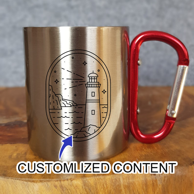 스테인리스 스틸 소재의 캠핑 머그컵, 카라비너 손잡이, - Coffee Equipment For Camping 리뷰 및 가격