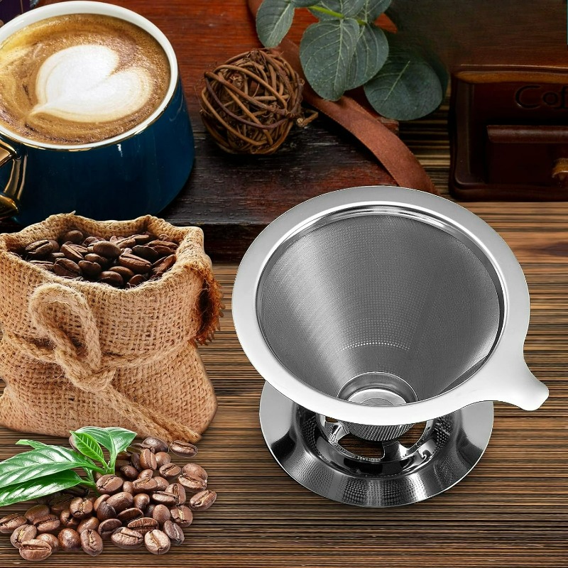 푸어 오버 커피 드리퍼 스테인리스 스틸 커피 필터 메탈 - Coffee Equipment Pour Over 리뷰 및 가격