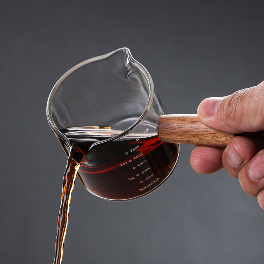 50-250ml 나무 손잡이 유리 에스프레소 측정 컵  - Espresso Shot Glass 리뷰 및 가격