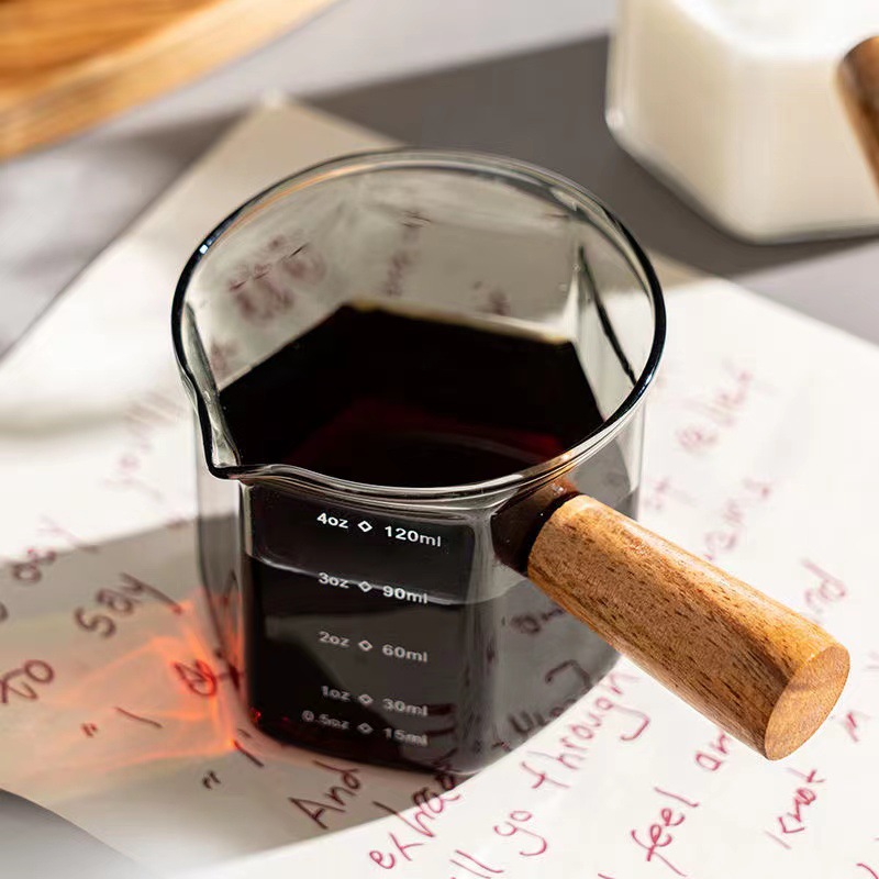 50-250ml 나무 손잡이 유리 에스프레소 측정 컵  - Espresso Shot Glass 리뷰 및 가격